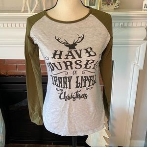 NWOT Christmas Baseball Tee